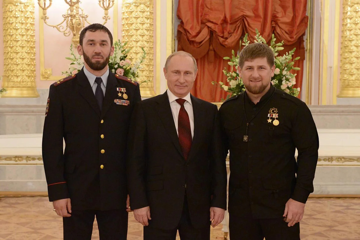 Магомед Даудов с Владимиром Путиным и Рамзаном Кадыровым. Фото: lord_095 / Instagram