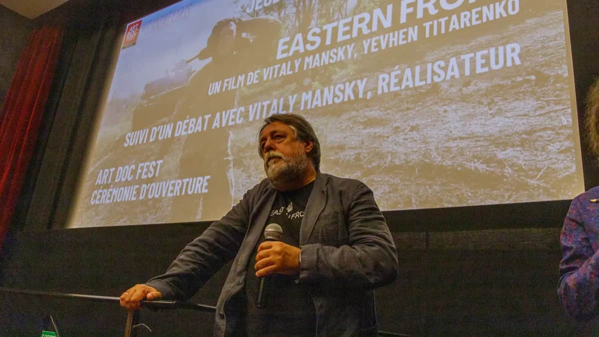 Виталий Манский представляет фильм. Фото: Nikita Mouraviev