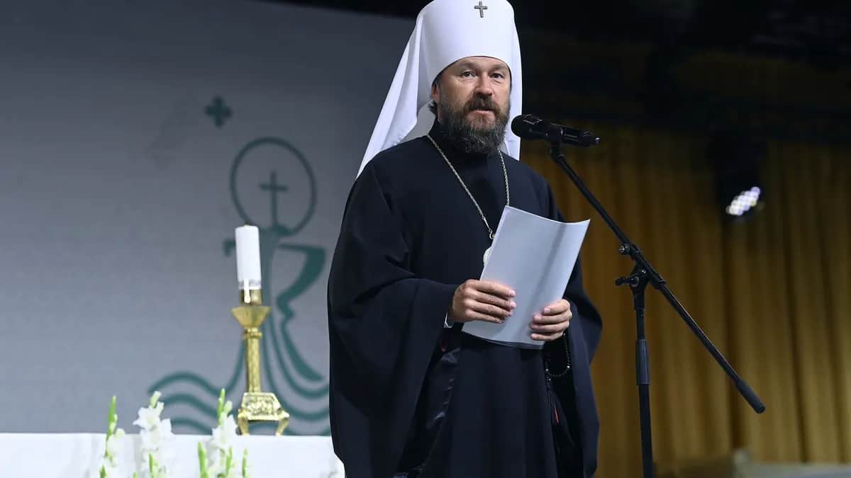 Hilarion Alfeyev addresses the 52nd International Eucharistic Congress in Budapest, Hungary, 6 September 2021. Photo: EPA-EFE / Noemi Bruzak&nbsp;