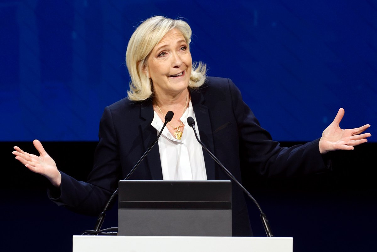 Марин Ле Пен на саммите ультраправых партий ЕС в Мадриде, 8 февраля 2025 года. Фото: Sergio Perez / EPA