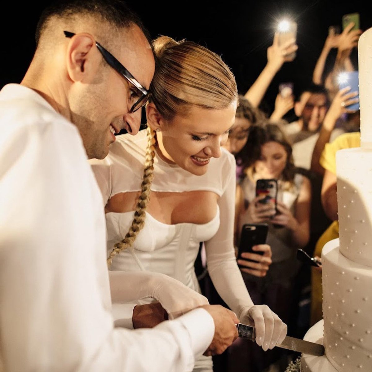 Давид Назарян и Ксения Дукалис на свадьбе. Фото: @kdukalis / Instagram