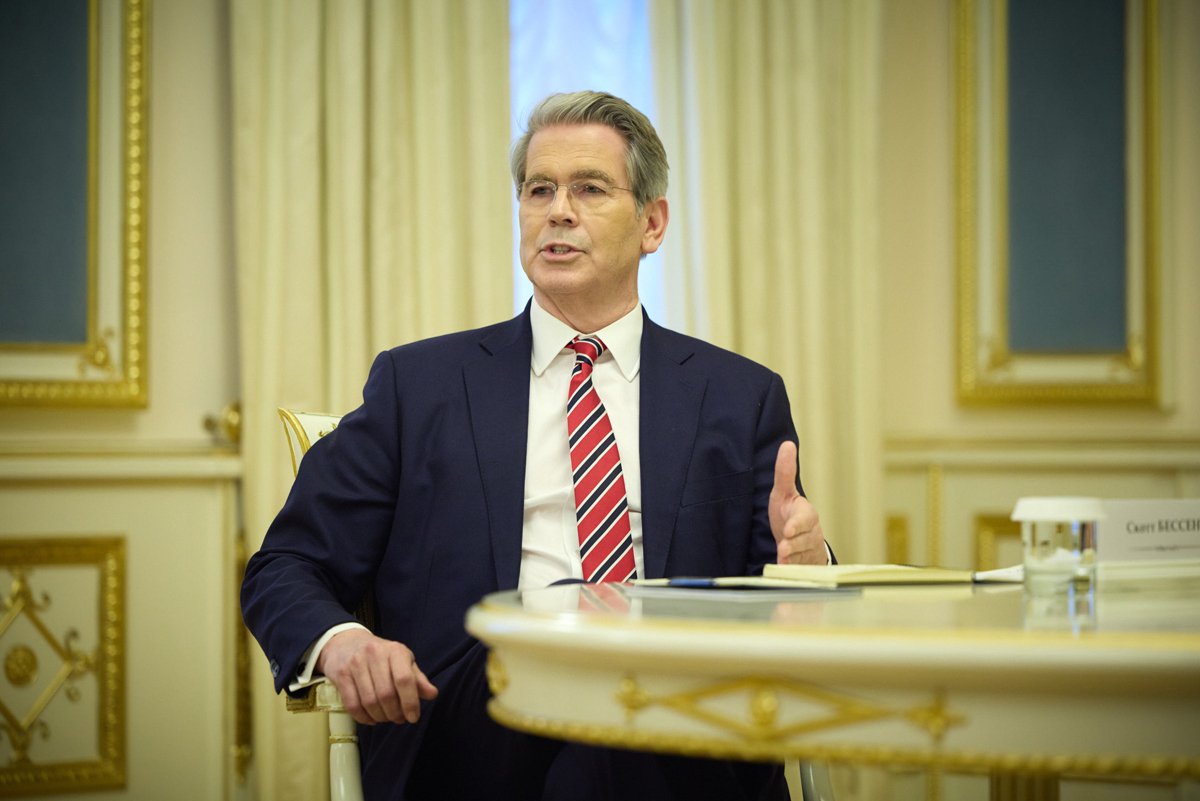 Скотт Бессант на встрече с Зеленским в Киеве, 12 февраля 2025 года. Фото: Офис Президента Украины