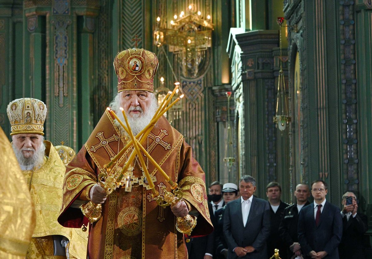 Патриарх Кирилл во время оосвящения главного храма Вооруженных сил РФ. Фото: Олег Варов /  patriarchia.ru