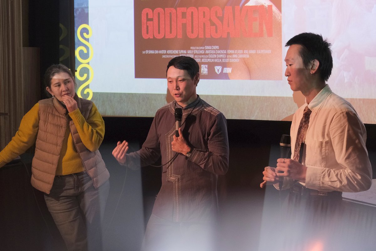 Показ фильма «Схватка» режиссера Эр Санаа Ох-Хотора в рамках кинофестиваля в Берлине. Фото: Engelis production